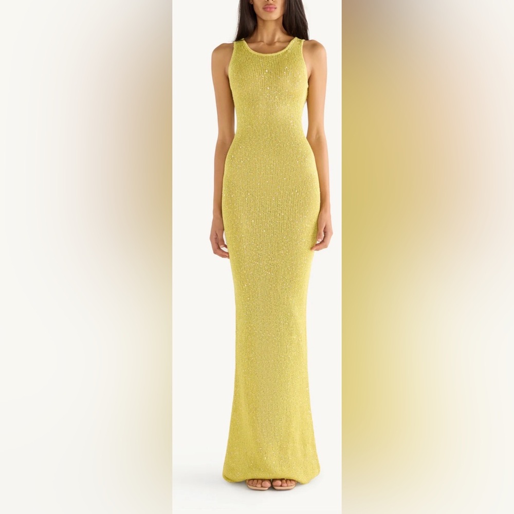 Asta Resort NataliaChartreuse Sequin Maxi Dress - Picture 3 of 12
